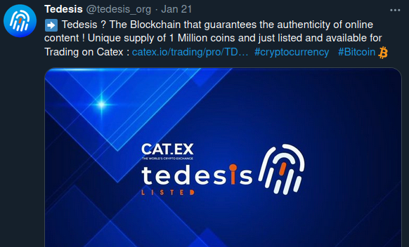 Tedesis cryptomonnaie prometteuse