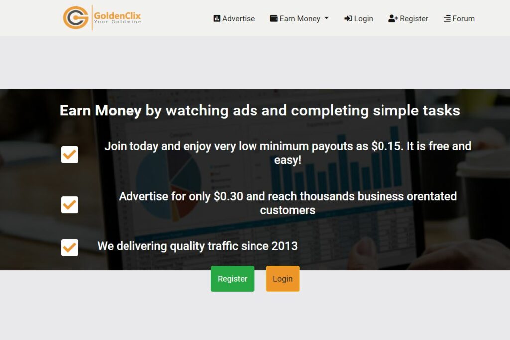 goldenclix site de paid to click et get paid to 