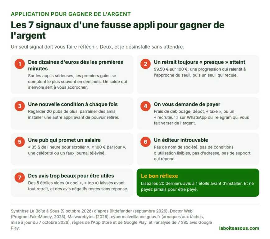 Les 7 signaux d’une fausse application pour gagner de l’argent