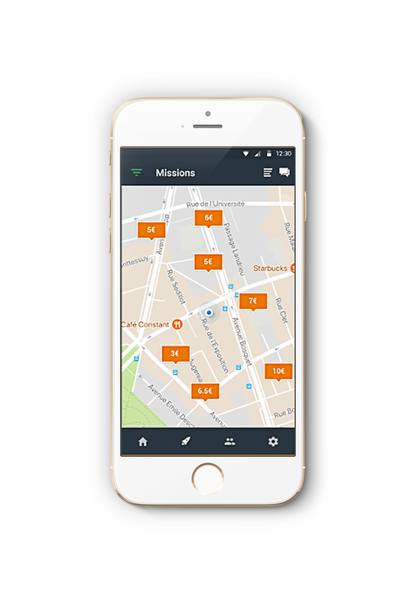 Gagner de l’argent sur PayPal en missions de client mystère : carte des missions de l’appli BeMyEye