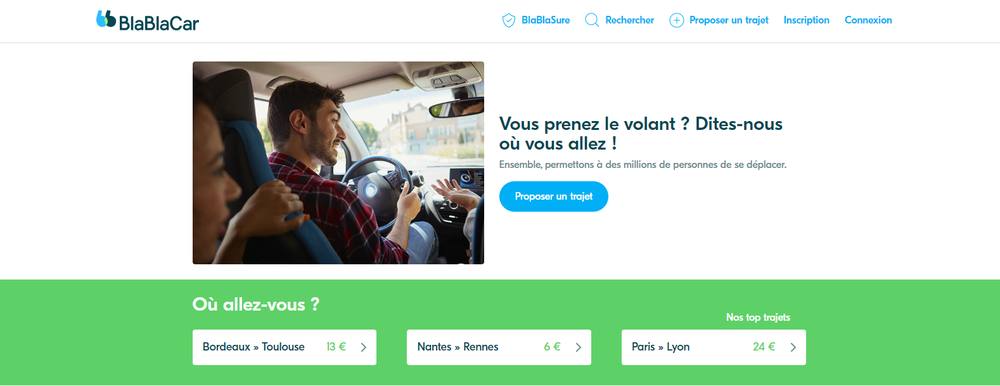 BlaBlaCar, covoiturage qui verse la participation des passagers sur PayPal ou par virement