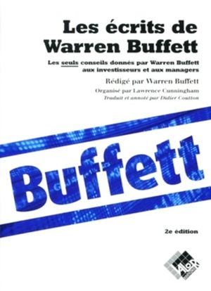 Couverture des Écrits de Warren Buffett, sélection de Lawrence Cunningham, aux éditions Valor